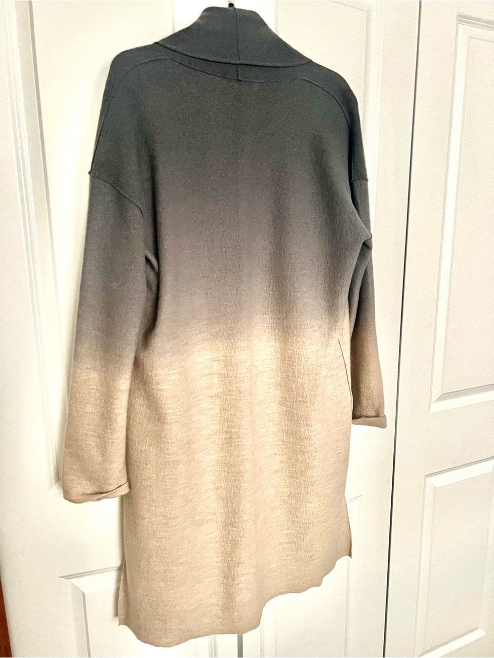 Eileen Fisher Ombre Boiled Wool Open Coat, Size Small - Picture 13 of 14